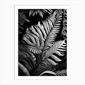 Chinese Brake Fern Linocut Art Print