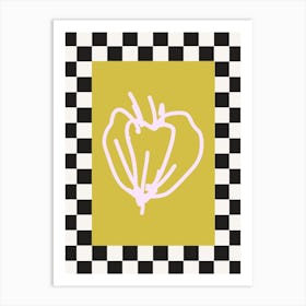 Modern Checkered Flower Poster  1 Art Print