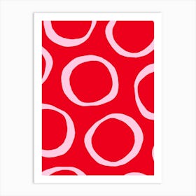 Circles Red Art Print