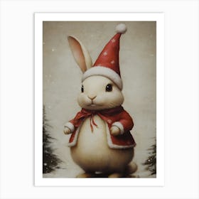 Santa Bunny 5 Art Print