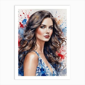 Watercolor Of A Woman Art Print