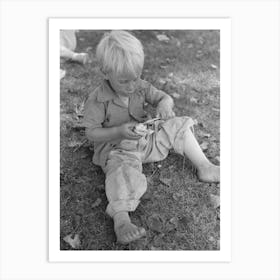 Little Boy Enjoys His Ice Cream, Fourth Of July, Vale, Oregon By Russell Lee Art Print