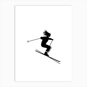 Skier Silhouette print art Art Print