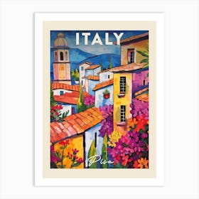 Pisa Italy Fauvist Painting Travel Poster Art Print