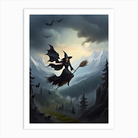 Witch Flying 2 Art Print