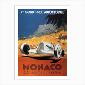 Vintage Monaco 22 Avril 1935 Art Print