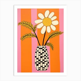 Wild Flowers Orange Tones In Vase 3 Art Print