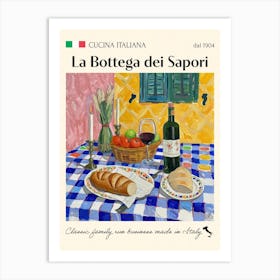 La Bottega Dei Sapori Trattoria Italian Poster Food Kitchen Art Print