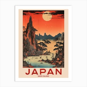 Sado Island, Visit Japan Vintage Travel Art 4 Art Print