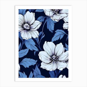 Blue And White Flowers 1 Art Print