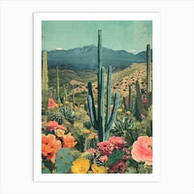 Kitsch Cactus Collage 3 Art Print