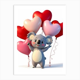 Koala With Balloons Art Print