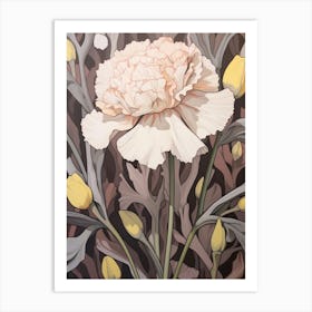 Carnation 2 Flower Painting Art Print