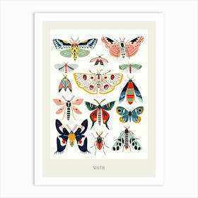 Colourful Insect Illustration Moth 19 Poster Art Print