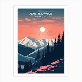 Poster Of Aspen Snowmass   Colorado, Usa, Ski Resort Illustration 0 Art Print