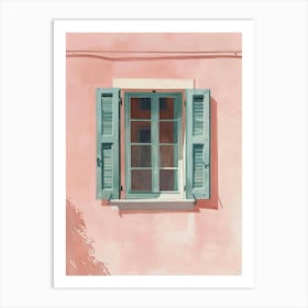 Pink House With Shutters Art Print