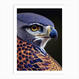 Falcon Pointillism Bird Art Print