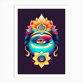Meditating Figure, Symbol, Third Eye Tattoo 2 Art Print