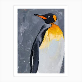 King Penguin Isabela Island Colour Block Painting 6 Art Print