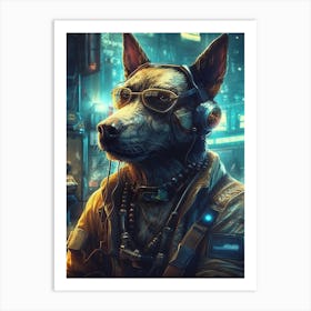 Cyberpunk Dog 12 Art Print