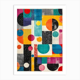 Playful And Colorful Geometric Shapes Arranged In A Fun And Whimsical Way 23 Art Print