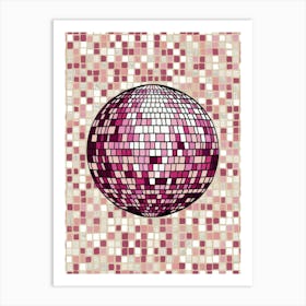 Pink Disco Ball Art Print