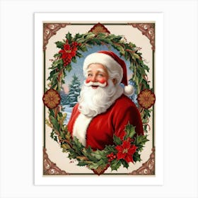 Santa Claus Style William Morris6 Art Print