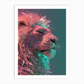 Glitter Lion Art Print