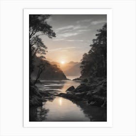 Sunset By The River Art Print