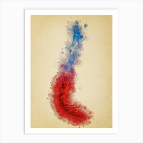 Chile Flag Vintage Art Print