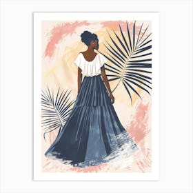 Afro-American Woman In Skirt Art Print