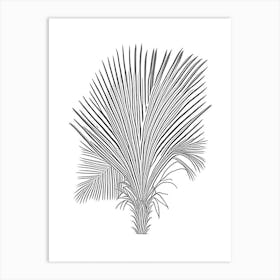 Saw Palmetto Herb William Morris Inspired Line Drawing 1 Art Print