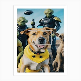 Aliens And Dogs Art Print