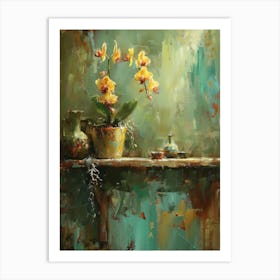 Orchids In A Vase 1 Art Print