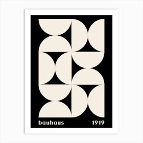 Bauhaus 19 black Art Print