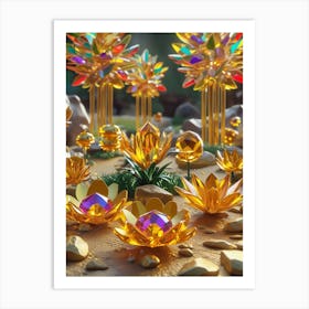 Golden Lotus Art Print