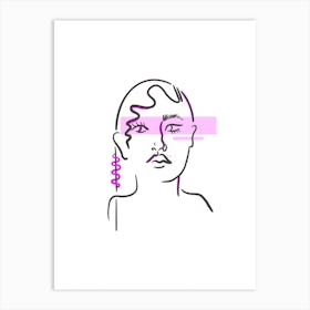 Abstract Pink Portrait Art Print