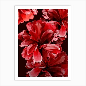 Red Watercolor Flowers Sensual Art Print