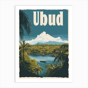 Aihrgdesign A Retro Travel Poster For Ubud 1 Art Print