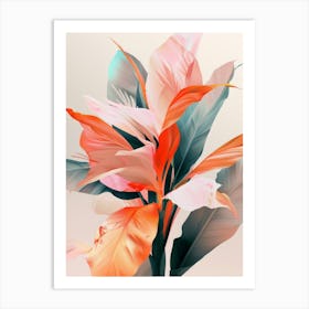 Abstract Tropical Flowers Art Print