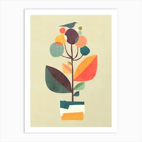 Bird On A Plant Art Print