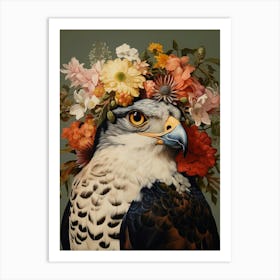 Bird With A Flower Crown Eurasian Sparrowhawk 2 Art Print