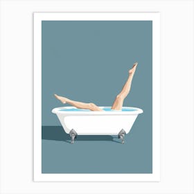 Woman In A Bathtub Art Print