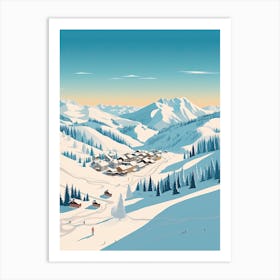 Kitzbuhel   Austria, Ski Resort Illustration 1 Simple Style Art Print