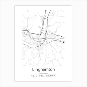 Binghamton,United States Minimalist Map Art Print