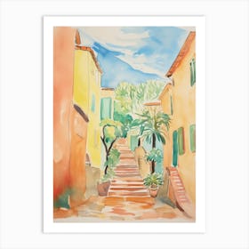 Rome, Italy Watercolour Streets 4 Art Print