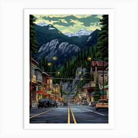 Leavenworth Washington Pointillism 6 Art Print