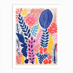 Colourful Botanical Risograph Style 43 Art Print