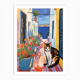 Painting Of A Cat In Hammamet Tunisia 2 Art Print