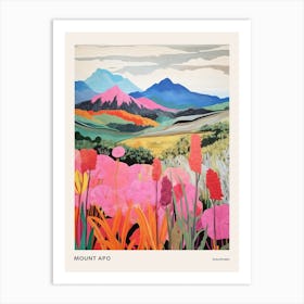 Mount Apo Philippines 2 Colourful Mountain Illustration Poster Art Print